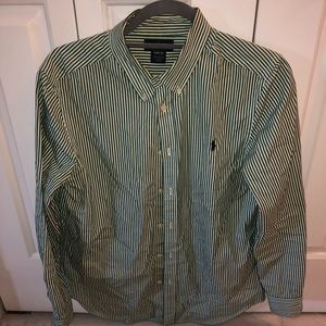 Ralph Lauren green striped dress shirt